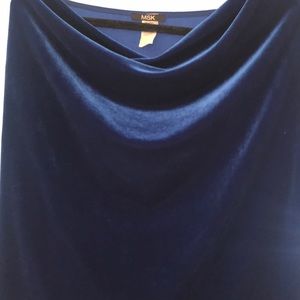 MSK PEACOCK BLUE VELVET TOP SIZE XL